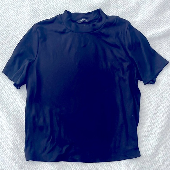 Banana republic black ribbed tee mock turtleneck - Picture 1 of 3